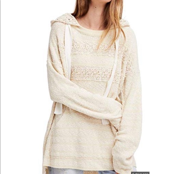 Free People Sweaters - Free People Candy Crochet Hoodie S NWT